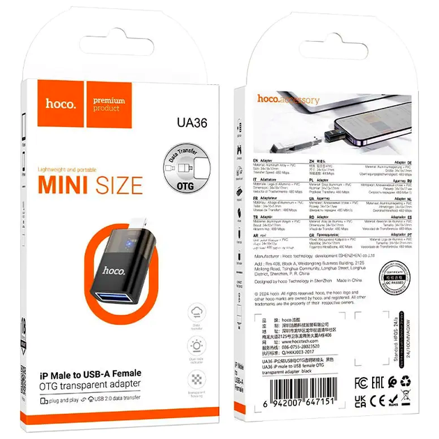 Адаптер Hoco UA36 Lightning to USB для подключения флешек и периферии к iPhone iPad без компьютера - изображение 9