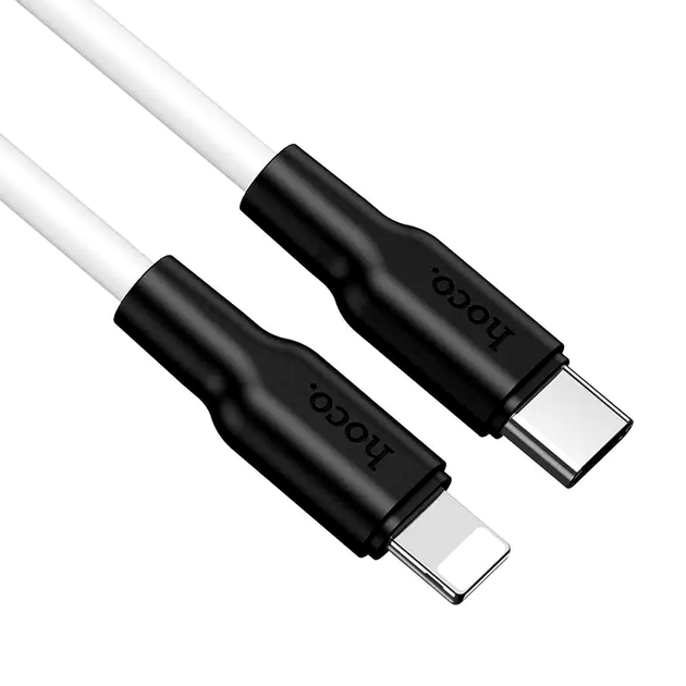 Кабель Hoco X21 Plus Silicone Lightning для заряджання та передавання даних 1 м чорний і білий із високою пропускною здатністю - Фото 1 Кабель Hoco X21 Plus Silicone Lightning для заряджання та передавання даних 1 м чорний і білий із високою пропускною здатністю - зображення 1