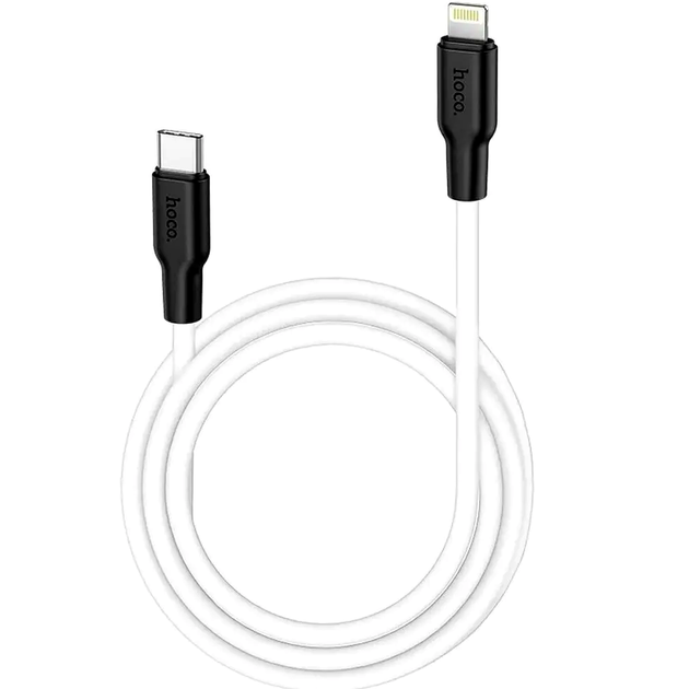 Кабель Hoco X21 Plus Silicone Lightning для заряджання та передавання даних 1 м чорний і білий із високою пропускною здатністю - Фото 3 Кабель Hoco X21 Plus Silicone Lightning для заряджання та передавання даних 1 м чорний і білий із високою пропускною здатністю - зображення 3
