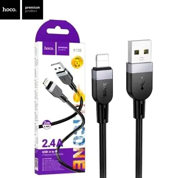 Кабель Hoco X109 Energy силіконовий для заряджання та передавання даних iPhone iPad довжина 2 метри чорний - Фото 10 Кабель Hoco X109 Energy силіконовий для заряджання та передавання даних iPhone iPad довжина 2 метри чорний - зображення 10
