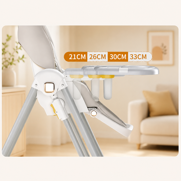 Стульчик для кормления BabyChair с регулируемой спинкой и столиком, шезлонг, колеса, складной X-715 / Стульчик-шезлонг для годув - изображение 9