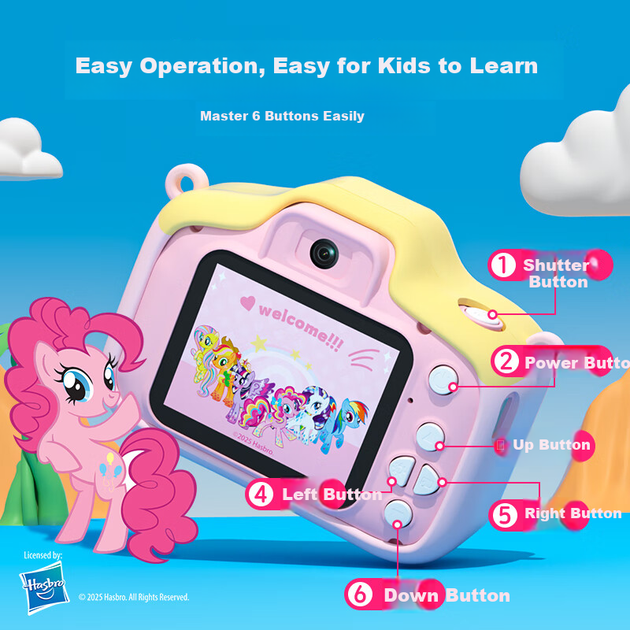 Детский фотоаппарат My Little Pony A01 Full HD Фиолетовый - изображение 5