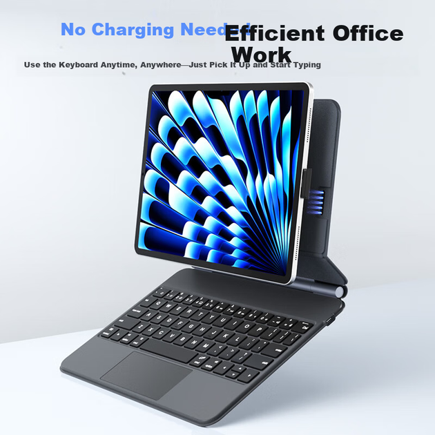 Новая клавиатура BOW Hangshi HA354 2025 Magic Keyboard для iPad 9-го поколения, совместимая с Apple Air 5/4, магнитный защитный чехол, встроенная пятиуровневая подсветка, черная. - изображение 10