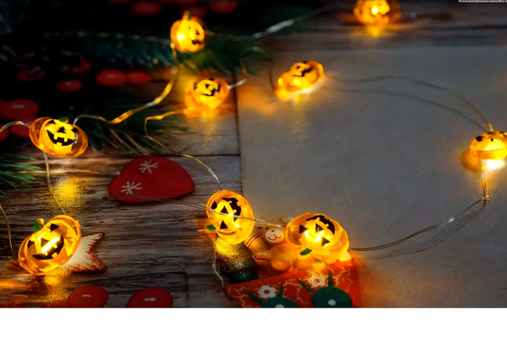 Гирлянда Halloween Pumpkin 20 ламп для украшения интерьера на Хэллоуин с прозрачным проводом - изображение 9