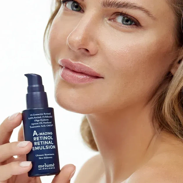 Ночная микроэмульсия с ретиноидом и ретиналем Melume A-mazing Retinol Retinal Emulsion, 30 мл 4040638300659 - изображение 4