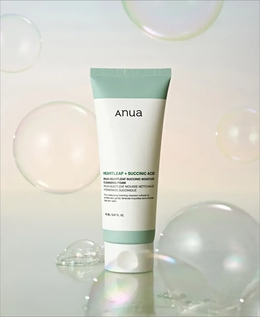 Пенка для умывания для чувствительной кожи Anua Heartleaf Succinic Moisture Cleansing Foam, 150 мл. 8809640733659 - Фото 3 Пенка для умывания для чувствительной кожи Anua Heartleaf Succinic Moisture Cleansing Foam, 150 мл. 8809640733659 - изображение 3