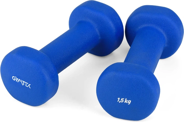 Гантелі для фітнесу неопренові Gymtek G-66547 2 х 1,5 кг Сині (5907766665472) - зображення 2