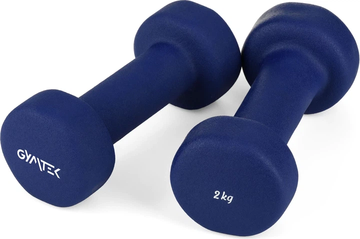 Гантелі для фітнесу неопренові Gymtek G-66545 2 х 2 кг Темно-сині (5907766665458) - зображення 2