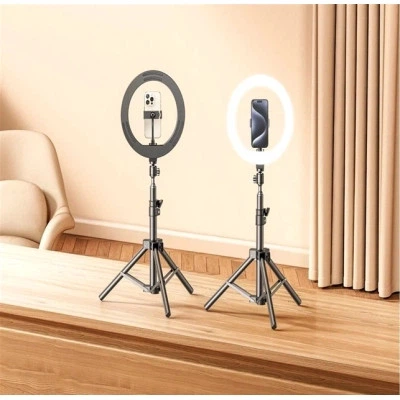 Набор блогера RTAKO ZJ-ZBT01 Live Streaming Stand with Ring Light and Floor Tripod (6942063215400) - Фото 4 Набор блогера RTAKO ZJ-ZBT01 Live Streaming Stand with Ring Light and Floor Tripod (6942063215400) - зображення 4