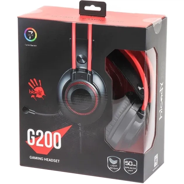 Гарнітура ігрова Bloody G200 (Black+Red) - Фото 5 Гарнітура ігрова Bloody G200 (Black+Red) - изображение 5