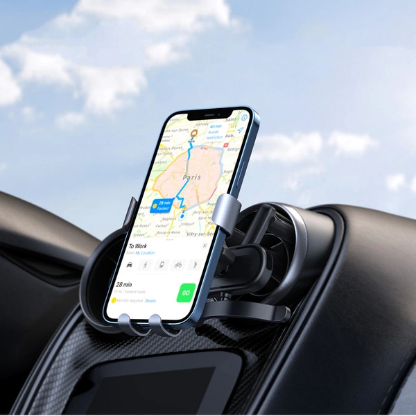 Автотримач для телефона UGREEN LP274 Gravity Phone Holder for Round Air Vent gray - зображення 7