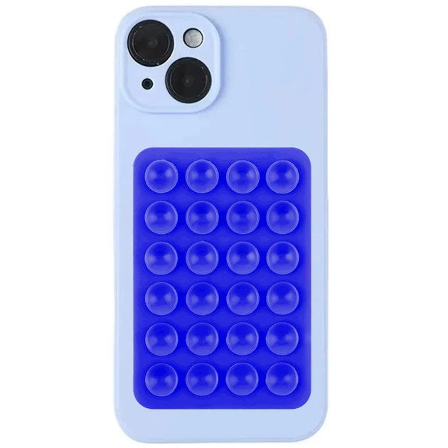 Тримач-присоска для телефону Double Side Silicone 80*55мм Blue - Фото 2 Тримач-присоска для телефону Double Side Silicone 80*55мм Blue - зображення 2