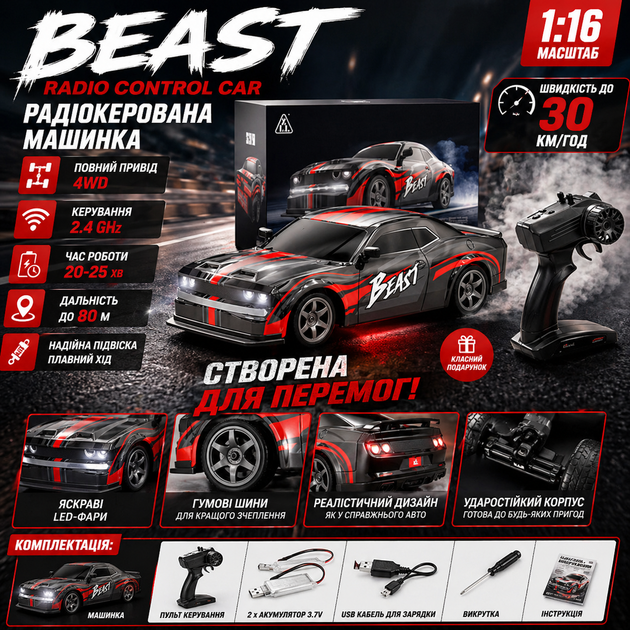 Машинка на радиоуправлении ZLL SG218 PRO 1:16, RC дрифт авто, спортивный автомобиль на пульте, до 25 км/ч + аккумулятор - Фото 9 Машинка на радиоуправлении ZLL SG218 PRO 1:16, RC дрифт авто, спортивный автомобиль на пульте, до 25 км/ч + аккумулятор - изображение 9