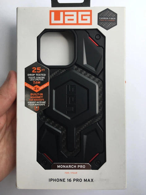Чехол противоударный UAG Monarch Pro MagSafe (Original) для iPhone 16 Pro Max (6.9") Carbon Fiber Red 1144911F4242 - Фото 2 Чехол противоударный UAG Monarch Pro MagSafe (Original) для iPhone 16 Pro Max (6.9") Carbon Fiber Red 1144911F4242 - изображение 2