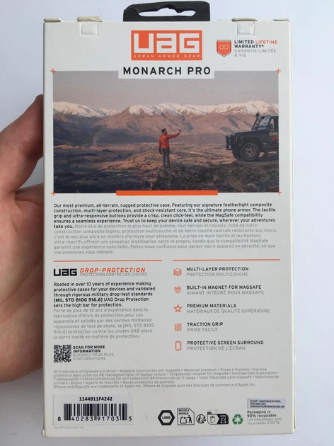Чехол противоударный UAG Monarch Pro MagSafe (Original) для iPhone 16 Pro Max (6.9") Carbon Fiber Red 1144911F4242 - Фото 4 Чехол противоударный UAG Monarch Pro MagSafe (Original) для iPhone 16 Pro Max (6.9") Carbon Fiber Red 1144911F4242 - изображение 4
