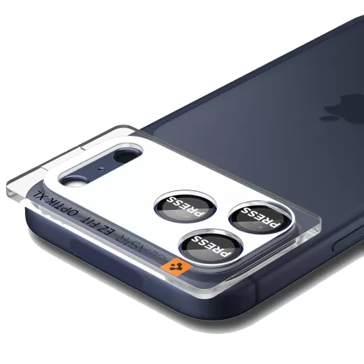 Защитное стекло для камеры Spigen Optik Pro XL EZ Fit Blue для iPhone 17 Pro (AGL10646) - изображение 6