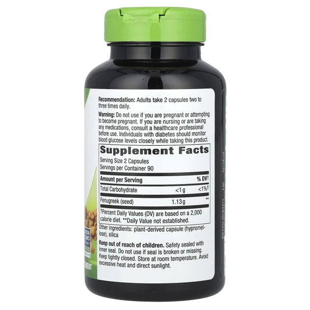 Насіння пажитника Nature's Way (Fenugreek Seed) 565 мг 180 веганських капсул (NWY-14610) - зображення 2