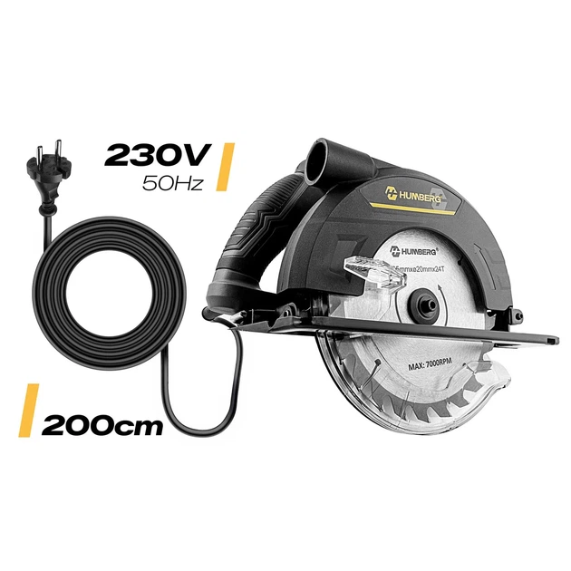 Pilarka tarczowa Humberg HM-420 do drewna 1200 W 542000 (5903890630959) - obraz 2