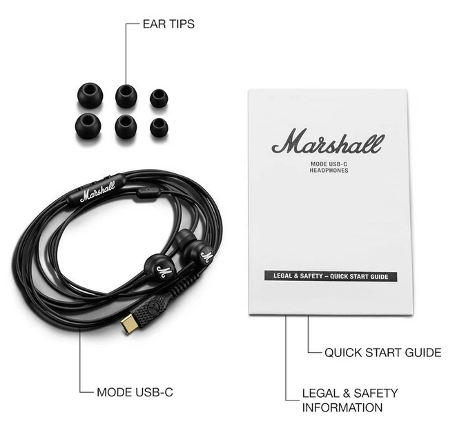 Проводные наушники Marshall Mode USB-C Black - Фото 4 Проводные наушники Marshall Mode USB-C Black - изображение 4