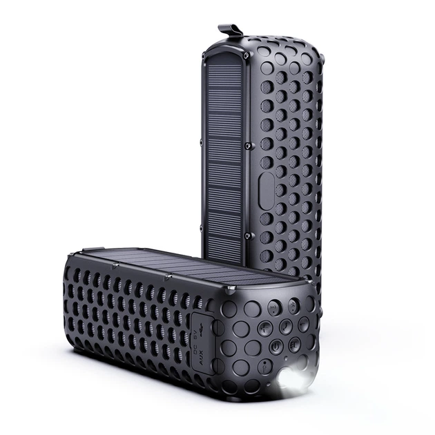 Портативная Bluetooth колонка ABFOCE ES-T60 10W с солнечной зарядкой и фонарем - Фото 3 Портативная Bluetooth колонка ABFOCE ES-T60 10W с солнечной зарядкой и фонарем - изображение 3