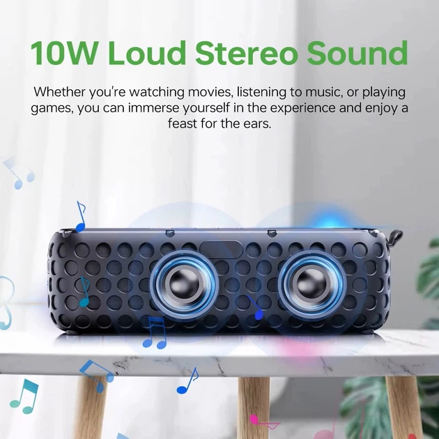 Портативная Bluetooth колонка ABFOCE ES-T60 10W с солнечной зарядкой и фонарем - Фото 4 Портативная Bluetooth колонка ABFOCE ES-T60 10W с солнечной зарядкой и фонарем - изображение 4