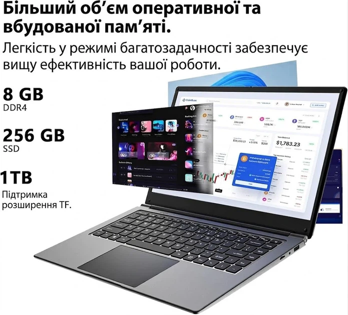 Ноутбук 16" Morostron LeadBook T15 Intel Pentium J3710 RAM 8GB SSD 256GB Windows 11 (UKR) (102198705) - Уцінка - Фото 3 Ноутбук 16" Morostron LeadBook T15 Intel Pentium J3710 RAM 8GB SSD 256GB Windows 11 (UKR) (102198705) - Уцінка - зображення 3
