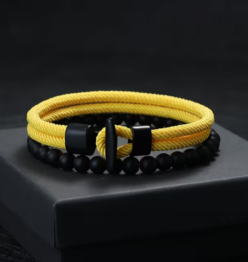 Двошаровий браслет Milan Line Ocean + Beads, браслет на удачу Жовтий - Фото 1 Двошаровий браслет Milan Line Ocean + Beads, браслет на удачу Жовтий - изображение 1