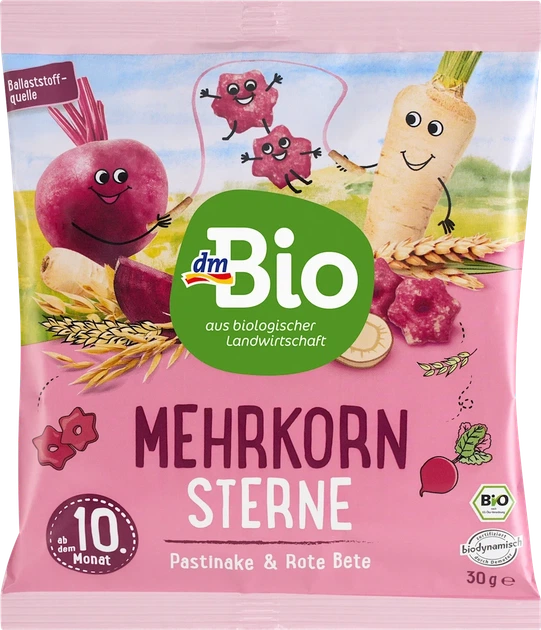 Мультизлакові снеки dmBio з пастернаком та буряком для дітей від 10 місяців, 30 г - Фото 1 Мультизлакові снеки dmBio з пастернаком та буряком для дітей від 10 місяців, 30 г - изображение 1