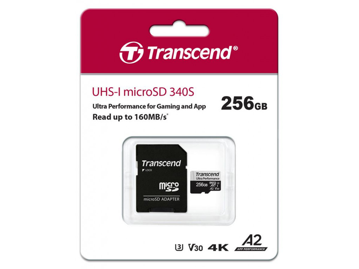 Карта памяти Transcend microSDXC 340S 256GB UHS-I U3 V30 A2 + adapter SD (TS256GUSD340S) [71413] - изображение 3