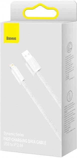 Кабель Baseus Dynamic Series Fast Charging Data Cable USB to iP 2.4 A 1 m White (CALD000402) - изображение 5