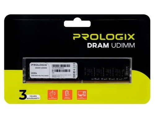 Пам'ять 16Gb DDR4, 3200 MHz, ProLogix, 22-22-22-52, 1.2V (PRO16GB3200D4) - изображение 2