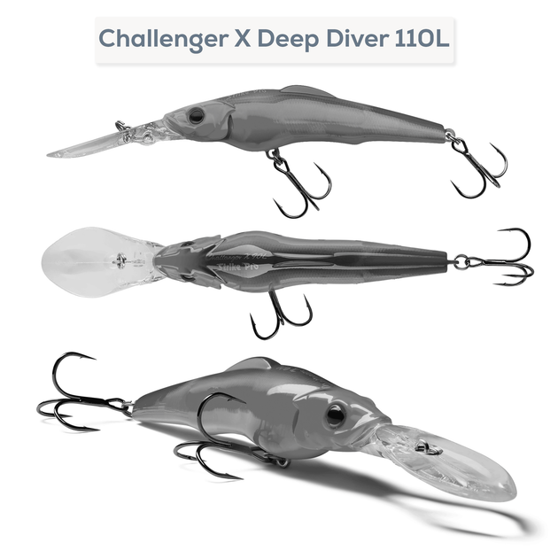 Воблер Strike Pro Challenger X Deep Diver 110L 23.5г GC01S - Фото 2 Воблер Strike Pro Challenger X Deep Diver 110L 23.5г GC01S - зображення 2