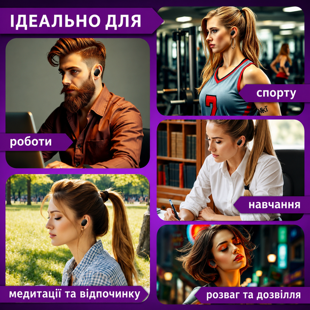 Стерео беспроводные наушники Bluetooth 5.3 для музыки и звонков с зарядным футляром мятно-зеленые - изображение 4