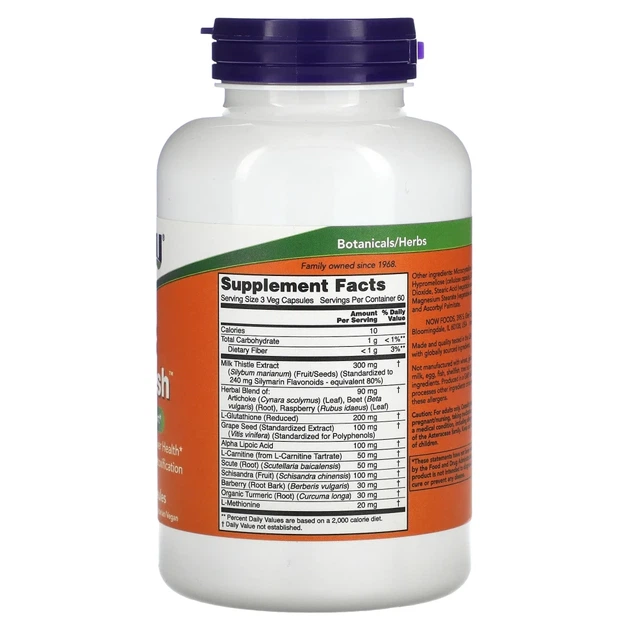 NOW Foods, Liver Refresh, 180 рослинних капсул (NOW-02449) - изображение 2