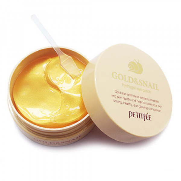 Гидрогелевые патчи для глаз с золотом и улиткой PETITFEE Gold & Snail Hydrogel Eye Patch 60шт - изображение 2