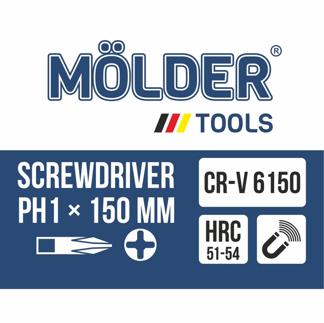 Викрутка - хрестова 1*150 "Molder" (МТ32107) (12шт/уп) - Фото 3 Викрутка - хрестова 1*150 "Molder" (МТ32107) (12шт/уп) - зображення 3