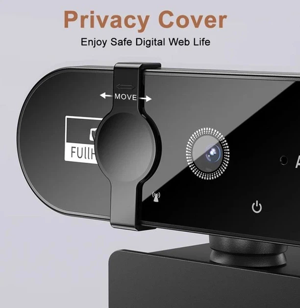 Веб-камера 4K 3840×2160 Автофокус, Мікрофон, Plug and Play USB зі шторкою безпеки - зображення 5