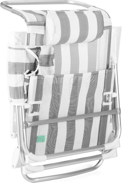 Пляжне крісло Outtec 2 в 1 з функцією шезлонга Sun Flex Сіре 186215 (5905884421758) - зображення 7