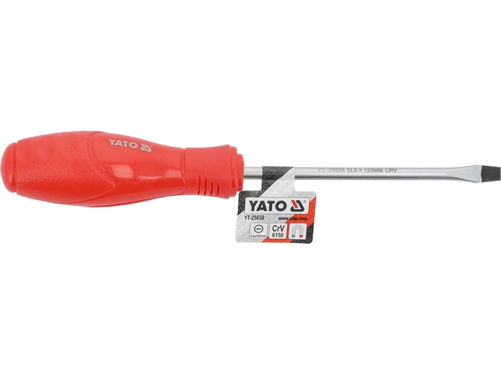 Отвертка плоская YATO SL6 рабочая длина 125 мм YT-25658 - Фото 3 Отвертка плоская YATO SL6 рабочая длина 125 мм YT-25658 - изображение 3