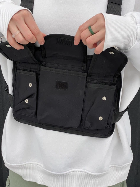 Нагрудна сумка HGUL+BAG BD6409 чорна - зображення 8