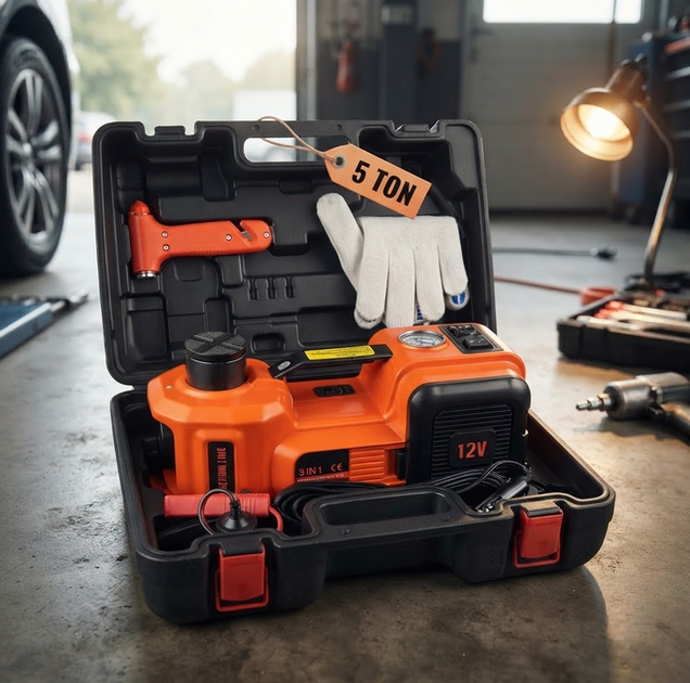 Домкрат электрический Boxer BX481 5 тонн 12 В ромб для автомобиля с питанием от прикуривателя пультом и пластиковым кейсом - изображение 10