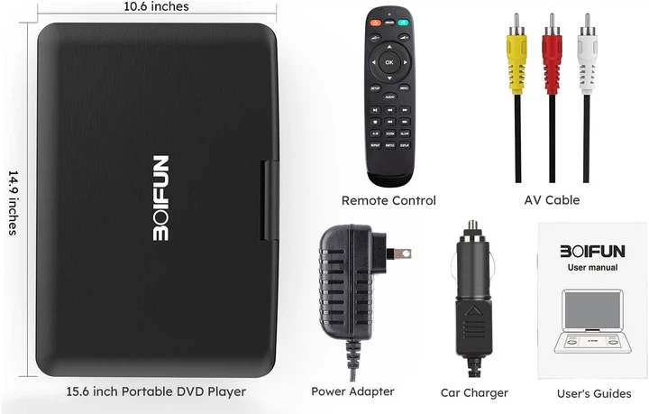 Портативний DVD-програвач BOIFUN BFN-161 із HD-екраном 15,6 дюйма