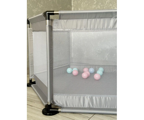Детский игровой манеж SEWEN Kids Серый из трубок из нержавеющей стали ткань Оксфорд - Фото 3 Детский игровой манеж SEWEN Kids Серый из трубок из нержавеющей стали ткань Оксфорд - изображение 3