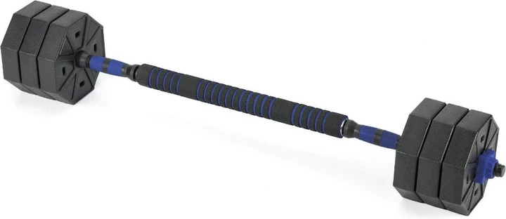 Zestaw hantli regulowanych 2 x 10 kg ze sztangą Gymtek G-66603 Granatowo-czarny (5907766666035) - obraz 6