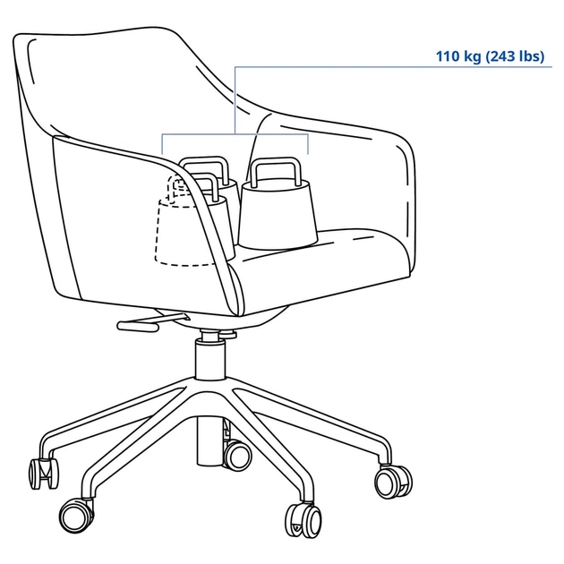 Конференц-стілець, бежевий/чорний IKEA TOSSBERG / LÅNGFJÄLL 495.131.12 - изображение 8