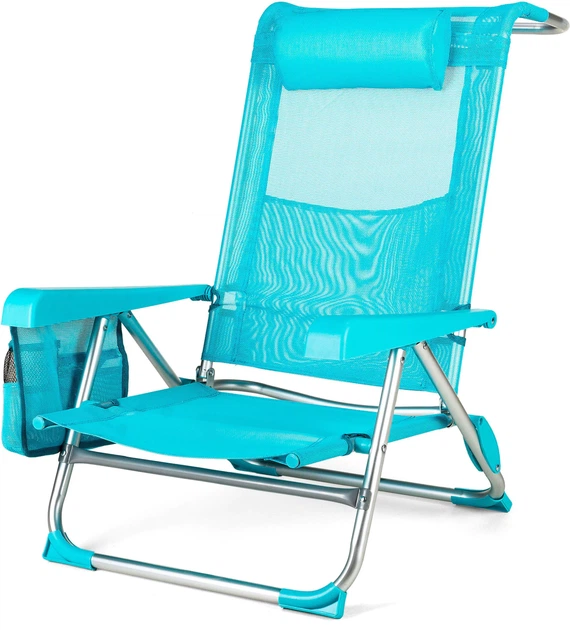 Пляжне крісло Outtec 2 в 1 з функцією шезлонга Sun Flex Бірюзове 186214 (5905884421765) - зображення 3