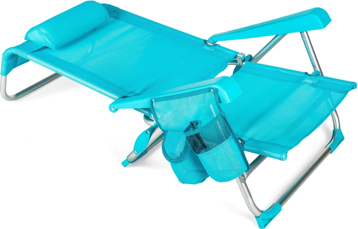 Пляжне крісло Outtec 2 в 1 з функцією шезлонга Sun Flex Бірюзове 186214 (5905884421765) - зображення 4