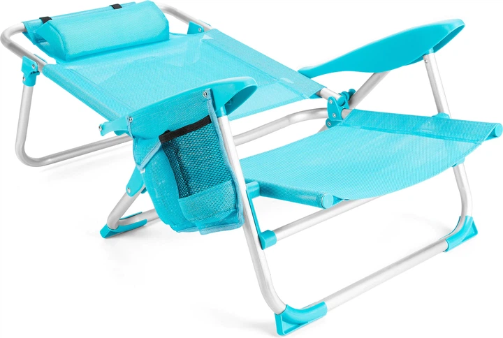 Пляжне крісло Outtec 2 в 1 з функцією шезлонга Sun Lite Бірюзове 187737 (5907766662716) - зображення 4