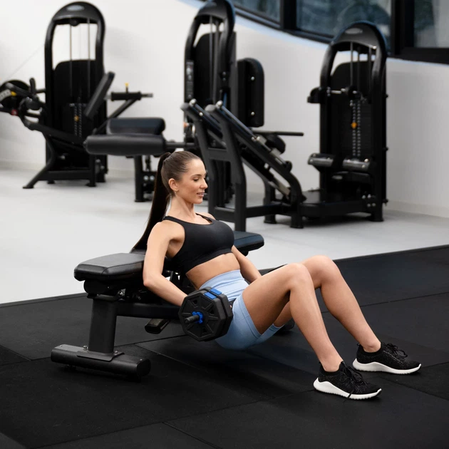 Набір регульованих гантелей 2 × 20 кг зі штангою Gymtek G-66605 Синьо-чорний (5907766666059) - зображення 17