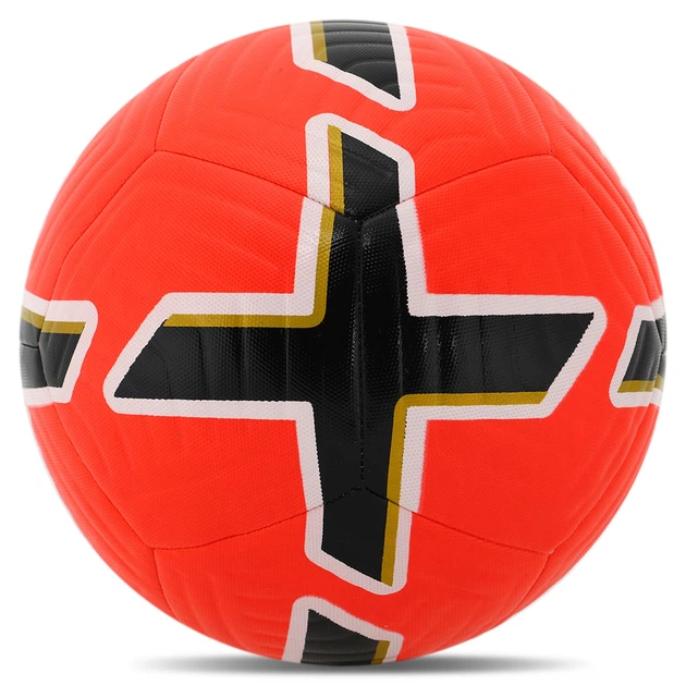 Мяч футбольный профессиональный №5 HYBRID SOCCERMAX (PU, Оранжево-черный) (FB-4362_Оранжево-черный) - изображение 2